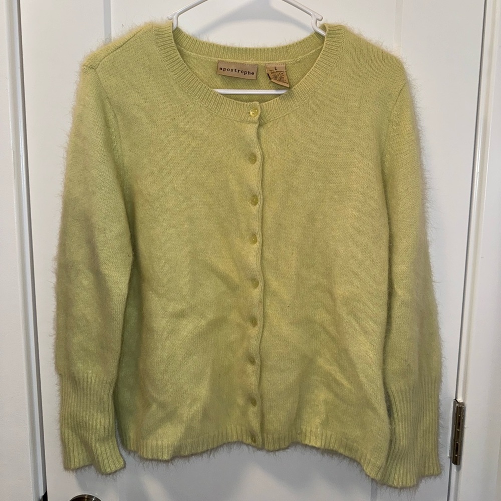APOSTROPHE Vintage Angora Cardigan Size L